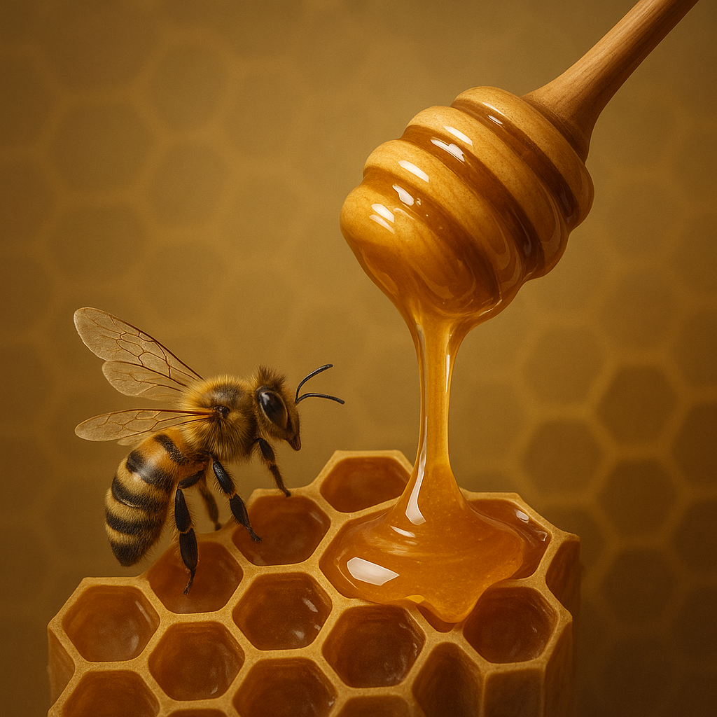 Pszczoły na plastrze miodu